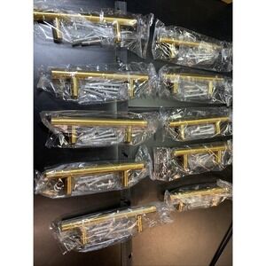 Goldenwarm 10-pack Gold Cabinet Pulls- 3 in Hole Center- 5 in Length